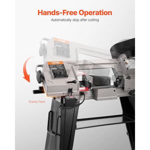 Sega a Nastro Verticale in Metallo 110V, Motore 550W, Velocità 0-45, Capacità di Taglio Rettangolare 4 x 6, Macchina Sega a Nastro Orizzontale - Product Image 6