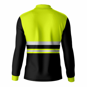 Camiseta polo de manga larga de alta visibilidad con logotipo personalizado, reflectante, ligera y transpirable, para adultos. - Product Image 3