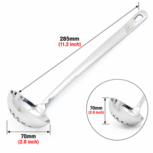 Colador de Acero Inoxidable 304 JM356 Jaya Mata, Cuchara Coladora de 285 mm con Mango Largo, Colador para Olla Caliente, Antiadherente, Apto para Lavavajillas - Product Image 5