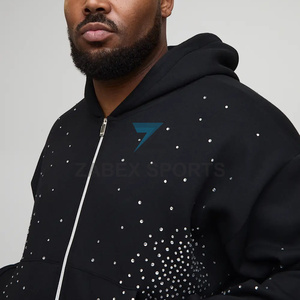 Sweat-shirt en strass de haute qualité pour hommes, vêtements élégants, sweat-shirt personnalisé en strass pour hommes, fabricant de mode - Product Image 3