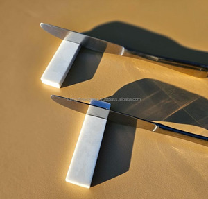 Cubiertos decorativos de mármol y piedra para el hogar, mesa de comedor y celebración de bodas, diseño elegante de Decoración de mesa - Product Image 2