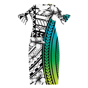 Vestido Midi Elegante de Alta Calidad para Mujer, Estilo Hawaiano, Cuello Redondo, Manga Corta con Volantes, Ideal para Fiestas, Bodas, Iglesia - Product Image 5