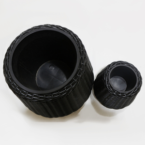 Pot de fleurs moderne en jacinthe d'eau noire, écologique, pour plantes d'intérieur, design minimaliste pour la maison et le jardin - Product Image 5