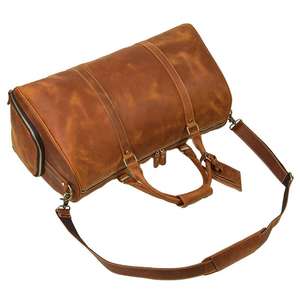 Sac de voyage unisexe vintage NESTA SPORTS en cuir véritable Crazy Horse, grand sac de sport fait main avec rivets et motif floral - Product Image 6