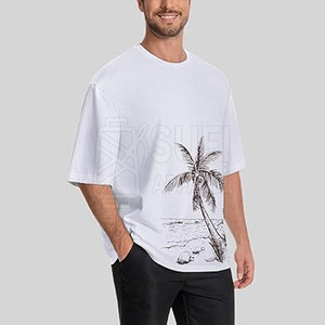 เสื้อยืดผู้ชายลายกราฟิกใส่สบายทุกวัน-ผ้าฝ้ายถัก 100% ลายเรียบ แห้งเร็ว คอกลม แขนสั้น สไตล์ลำลอง - Product Image 2