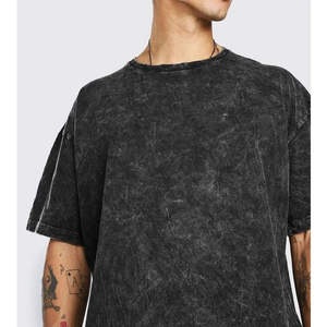 T-shirt respirant sur mesure, tendance, confortable, vêtement de sport pour homme, t-shirt délavé à l'acide - Product Image 5