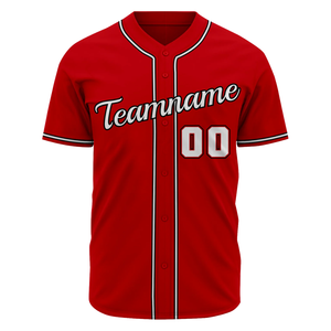 Camiseta de Béisbol Roja de Manga Corta con Botones, Uniforme de Equipo Personalizado, Camisa Deportiva Transpirable de Poliéster - Product Image 2