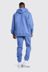 Conjunto deportivo de hombre con sudadera con cremallera y pantalones, estilo holgado, 100% algodón. - Product Image 4