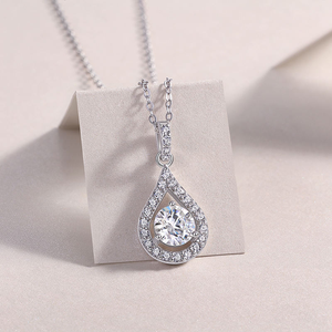 Collier ras du cou de luxe plaqué or 18 carats avec diamant de laboratoire taille brillant rond, certifié IGI, pendentif de mariage - Product Image 3