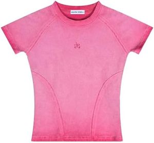 Camiseta Deportiva de Manga Corta para Hombre AUXINE DESIGN, Color Rosa, Cuello Redondo, Secado Rápido, Corte Ajustado, Tejido de Poliéster, Largo Regular, Color Sólido - Product Image 5