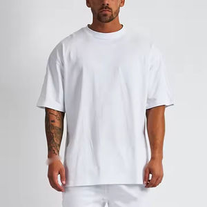 Chemises HSI surdimensionnées noires unies, coupe ample, effet délavé, vente en gros, vêtements décontractés pour hommes, t-shirts à séchage rapide, 100% coton - Product Image 1
