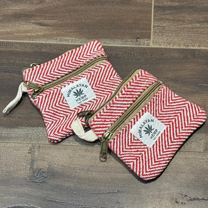 Venta al por mayor hecho a mano cáñamo del Himalaya monedero ecológico Chevron patrón cremallera bolsa para efectivo y monedas pequeña cartera sostenible - Product Image 5