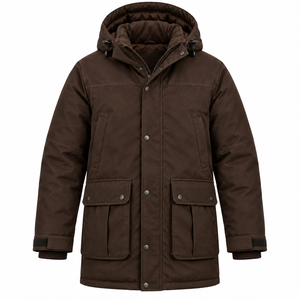 Cotton Filled Outwear <b>cheap</b> price 2026 <b>Men's</b> Winter Parka <b>Jacket</b> Solid Color Windproof with Zipper Casual <b>Waterproof</b> - Product Image 2