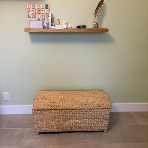 Water Hyacinth <b>Storage</b> <b>Trunk</b> with Curved Lid for Clothes, Toys, Blankets <b>Storage</b> Basket for Home Organization - Product Image 2