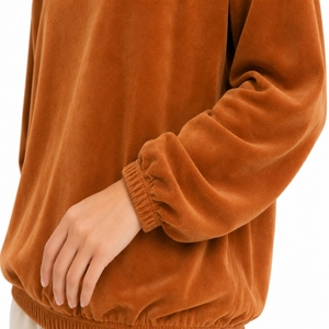 Sweat-shirt long surdimensionné en velours pour femme, doux, confortable, élégant, décontracté, respirant, séchage rapide, doublé, idéal pour l'automne - Product Image 5