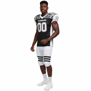 Uniforme de football américain personnalisé OEM ODM, 100% polyester, respirant, séchage rapide, lettres et numéros imprimés personnalisés, complet - Product Image 1