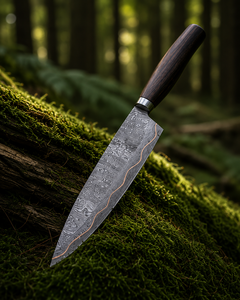 LEGACY BLADES Luxury Copper Damascus Steel Chef <b>Knife</b> Rosewood Handle Modern Ambidextrous Hand Forged Razor <b>Sharp</b> <b>Kitchen</b> <b>Knife</b> - Product Image 1