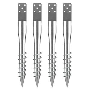 Paquete de 4 Anclajes de Suelo Sin Excavación de 3.94 x 2.76 x 27.56 pulgadas, Estaca de Tornillo DIY con 6 Pernos de Anclaje en Forma de U de Acero Reforzado de Alta Resistencia para Anclaje - Product Image 6