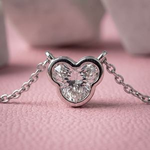 Elegant 1.0 Ct Lab Grown Diamond Bezel Set <b>Pendant</b> <b>Solid</b> <b>Gold</b> Sparkling Jewelry Necklaces Women Wholesale OEM Indian Factory - Product Image 4