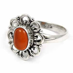 Joyería de cornalina para mujer, anillo estilo bohemio en plata de ley 925, anillo hecho a mano de moda, regalo perfecto para mamá. - Product Image 1