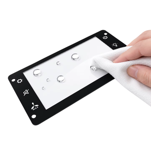Cristal de cubierta con revestimiento antihuellas AF GLS-AF personalizado para pantalla táctil IP65, fácil de limpiar, marco metálico plano, montaje en superficie - Product Image 1