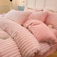 Vente en gros de linge de lit de luxe en velours épais, ensemble de draps plats pour lit king size, ensemble de literie pour la maison