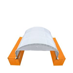 Container Shelter a Doppia Tralicciatura 30FT X 20FT con Copertura in PVC Resistente da 17 oz, Parete Terminale Chiusa e Frontale Apribile TMG DT3020CF - Capanno di Stoccaggio - Product Image 6
