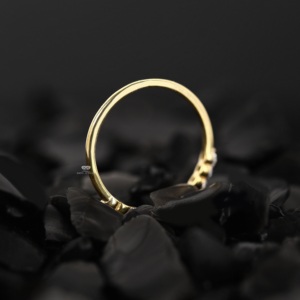 แหวนแต่งงานเพชรแล็บโกรว์แบบครึ่งวงรอบ 14K 18K ทองคำแท้ ประดับเพชรทรงกลม สามารถสวมซ้อนกันได้ เหมาะสำหรับวันครบรอบ - Product Image 2