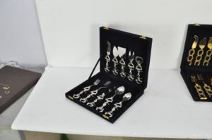 Juego de cubiertos de acero inoxidable plateado de 5 piezas con acabado pulido espejo, estilo cabezal de caballo, para eventos y fiestas - Product Image 4