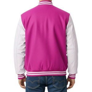 Blouson universitaire unisexe personnalisé, chaud, pour l'automne, style baseball, manches en polyester, broderie frontale, streetwear pour lycée - Product Image 6