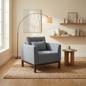 Traditional Tufted Upholstered Linen Single <b>Sofa</b> Chair Set Home Living Room Bedroom Sectional <b>Sofa</b> <b>Foam</b> Filling Small Space - Product Image 5