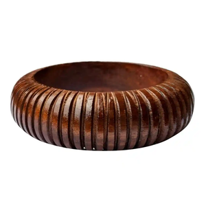MN EXPORTS Brazalete de Madera, Diseño Clásico, Joyería Unisex de Moda, Hecho a Mano, Apilable, Tono Marrón, Accesorio para la Muñeca, Uttar - Product Image 3