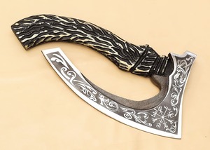 Couteau à pizza, hache à pizza, cadeau pour elle, couteau à pizza artisanal, cadeau pour elle avec étui en cuir - Product Image 3