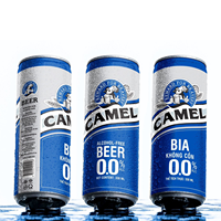 Usine de boissons du Vietnam, vente en gros de bière non alcoolisée en conserve de 330 ml, bière non alcoolisée rafraîchissante, champagne ODM OEM