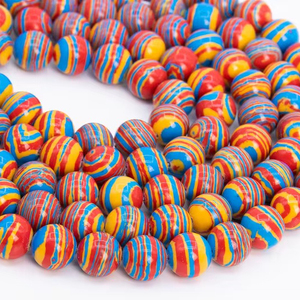 ลูกปัดแคลซิลิก้าหลากสีทรงกลมแบบหลวม ร้อยเป็นเส้นยาว 15.5 นิ้ว 7.5 นิ้ว จำนวนมาก ขายส่ง สำหรับทำเครื่องประดับ - Product Image 1