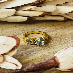 Trendy Design Labradorite <b>Ring</b> Boho Brass <b>Rings</b> For Women 18k Gold Plated <b>Dainty</b> Pave Crystal Cluster Jewelry Wholesale/OEM/ODM - Product Image 5
