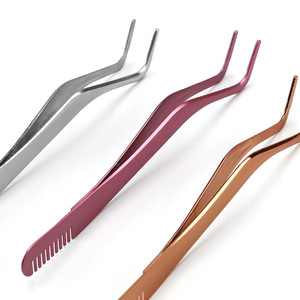 Pince à épiler applicatrice de cils en acier inoxydable, peigne de précision de 10 mm de longueur, pointe lisse pour l'épilation des sourcils, accessoires et outils - Product Image 4