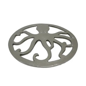 Decorative <b>Trivet</b> Mat Handmade Table Top Decorative <b>Trivet</b> Metal <b>Trivet</b> Cast Aluminium Round Shaped Heat Resistant Table - Product Image 1