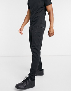 Men's Black Elastic Waist Straight Casual <b>Trousers</b> Lightweight <b>with</b> Side <b>Pockets</b> Breathable Knitted Cotton Spring Style - Product Image 4