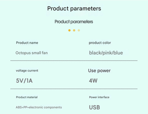 Ventilador Portátil Plegable de Escritorio Octopus Mini sin Aspas, 4 Velocidades, para Cochecito - Product Image 6
