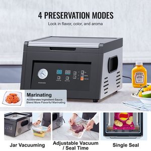 Sigillatrice Sottovuoto Compatta da 380W per Alimenti Umidi e Carne, Macchina per Confezionamento Sacchetti da 11,5 Pollici, Pompa a Vuoto a Campana, Design Robusto e Potente - Product Image 6