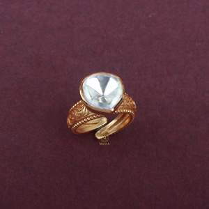 Kiya Designer Gold Plated Zircon Engagement Ring-Creative Statement Band - Product Image 2