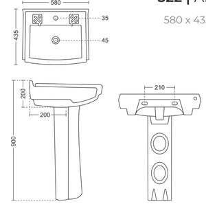 Modern ceramic laundry sink pedestal basin 580x435x900mm bathroom washtub porcelain washing clothes basin freestanding design - Product Image 2