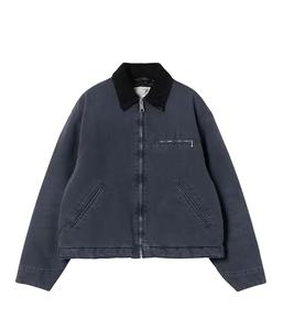 Chaqueta de Trabajo Casual de Mezclilla con Bordado de Logotipo Personalizado para Hombre, Cuello Camisero, Cierre de Cremallera, Estilo Vintage, Resistente al Viento - Product Image 1