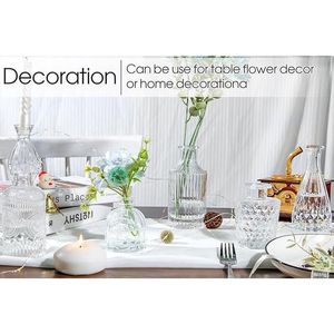 Set di 12 Vasi in Vetro Trasparente per Decorazioni Matrimoniali, Mini Vasi Vintage per Centrotavola - Product Image 6