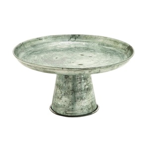 New Arrival Attractive Design Galvanized Metal <b>Round</b> Pedestal Cake Stand Dessert <b>Serving</b> <b>Tray</b> For Home Decoration Parties - Product Image 1