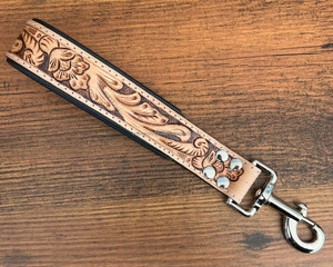 Personalized Pet Accessories Hand Tooled Leather Dog Collars Luxury Genuine Leather Pet Leash Cowhide Dog Training Traffic Lead - Product Image 4