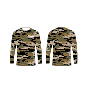 T-shirt de performance à manches longues camouflage désert, extensible, léger, pour entraînement sportif - Product Image 3