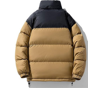 Unisex Winter Warm Denim Vintage Puffer <b>Jacket</b> Hooded Zip-Up Quilted Coat Outdoor Work Camping Hiking Ski Front Custom Colors - Product Image 2