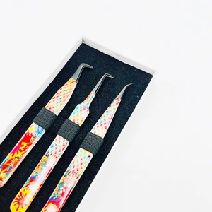 Pinzas de Alta Calidad con Logotipo Personalizado, Punta de Fibra, Largas, de Acero Inoxidable, para Aislamiento, Pinzas de Belleza para Extensión de Pestañas - Product Image 4